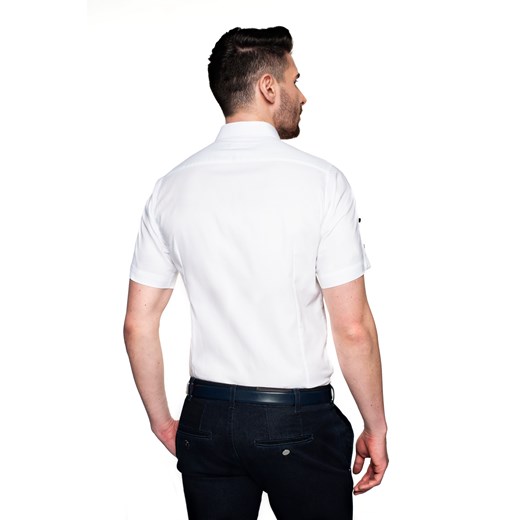 koszula bexley 2488 krótki rękaw slim fit biały