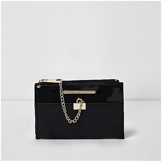 Black mini chain zip top purse 