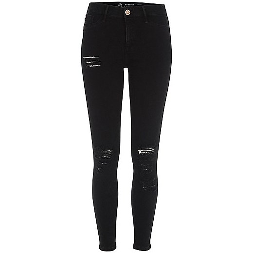 Black Fashion Strong ripped Molly jeggings 