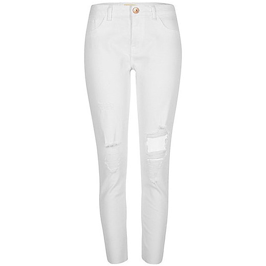 White ripped Alannah relaxed skinny jeans 