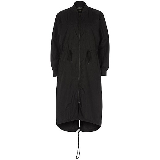 Black longline anorak jacket 