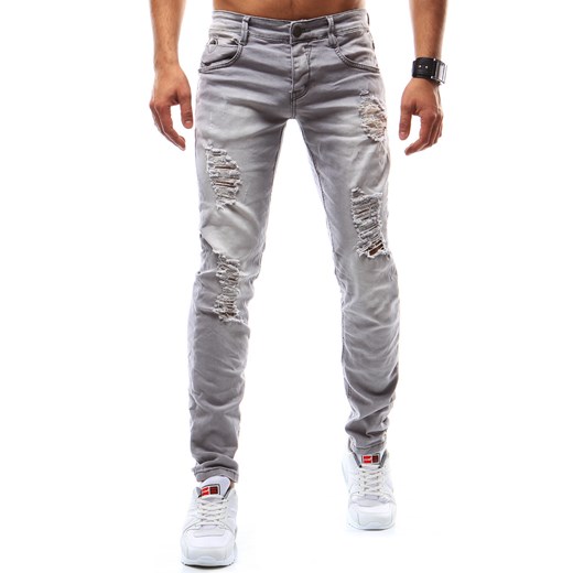 Spodnie jeansowe męskie szare (ux0929) Dstreet   