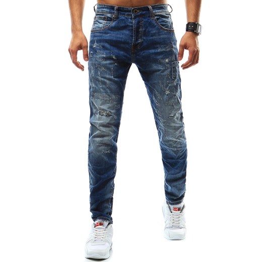 Spodnie jeansowe męskie niebieskie (ux0933) Dstreet   