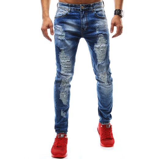 Spodnie jeansowe męskie niebieskie (ux0902)  Dstreet  