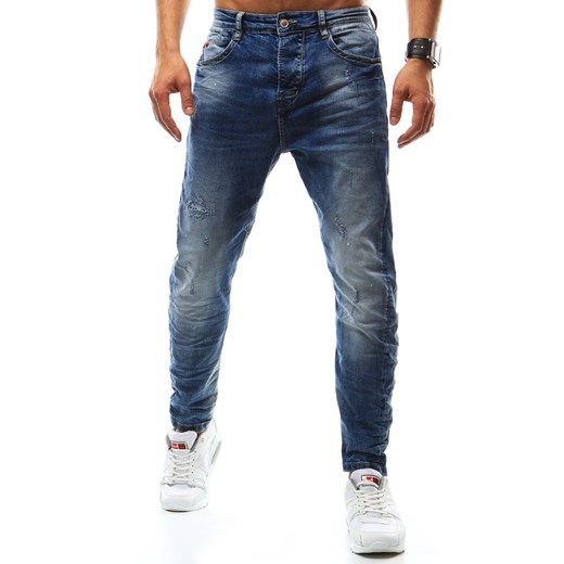 Spodnie jeansowe męskie niebieskie (ux0927) Dstreet   