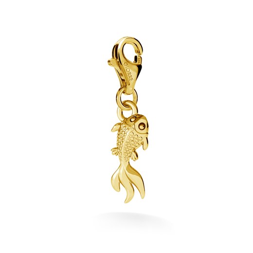 Srebrny charms złota rybka 925 : Kolor pokrycia srebra - Pokrycie Żółtym 18K Złotem