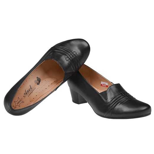 Czółenka na obcasie AXEL Comfort 1356 Czarne buty na Haluksy