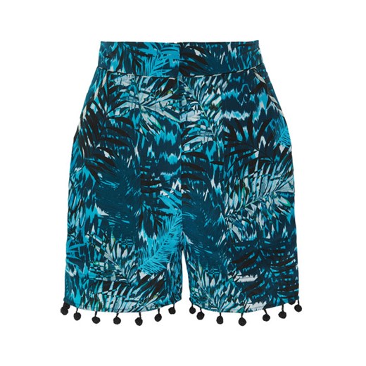 Pompom-embellished printed silk crepe de chine shorts  Matthew Williamson  NET-A-PORTER