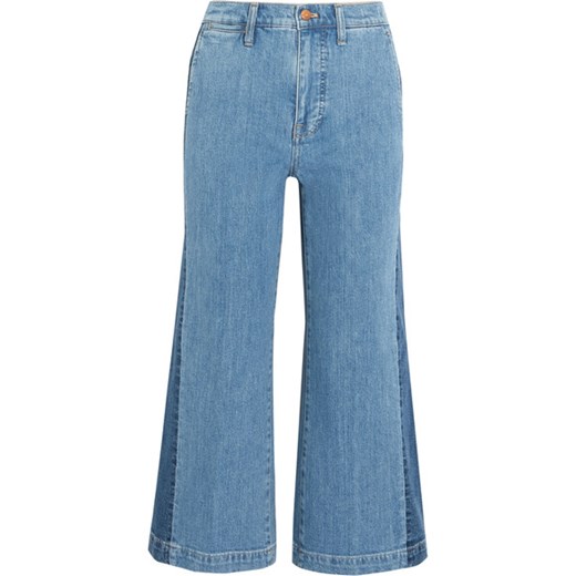 Cropped striped wide-leg jeans Madewell niebieski  NET-A-PORTER