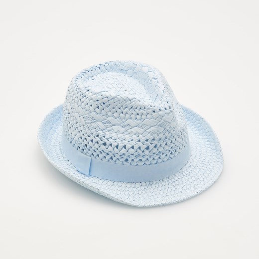 Reserved - Słomkowy kapelusz - Niebieski  Reserved M 