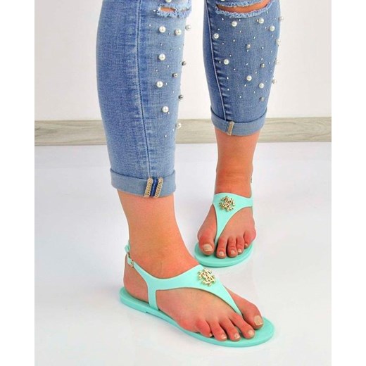 Miętowe meliski japonki B4-2 Ae401 s236 niebieski Haver 40 pantofelek24.pl