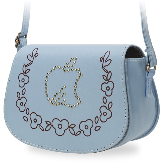 Mała listonoszka damska torebka z klapą ozdobne jety - niebieski