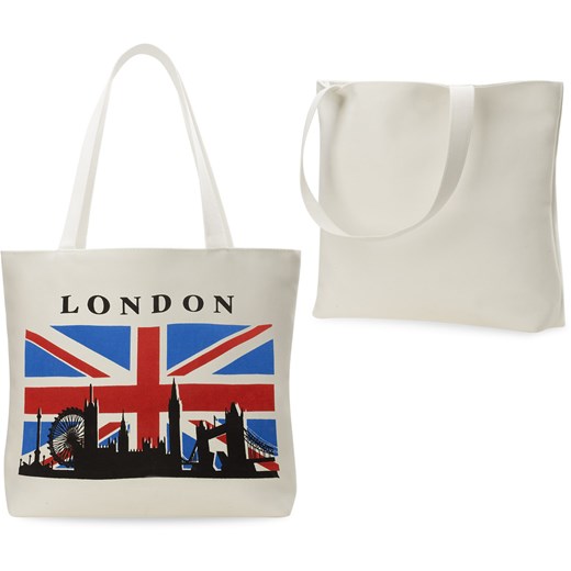 Płócienna eco torba shopperka młodzieżowa różne wzory - londyn