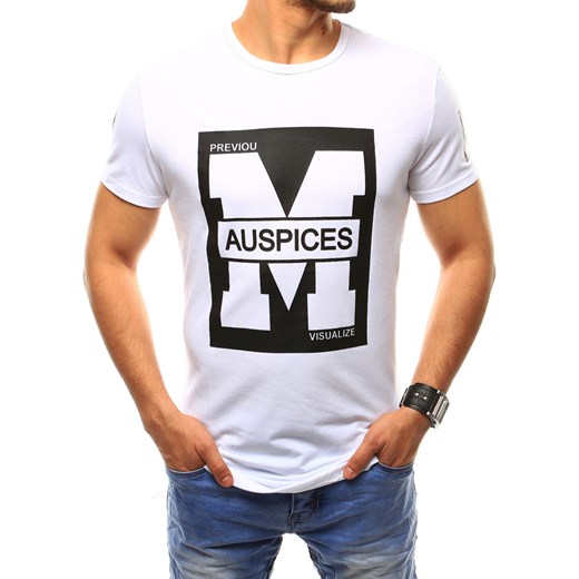 T-shirt męski z nadrukiem biały (rx2433)  Dstreet XL 