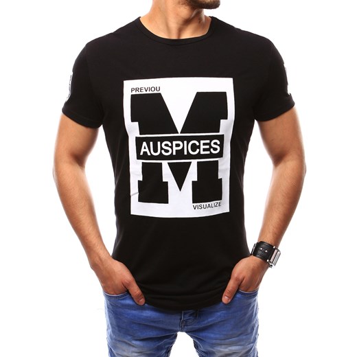 T-shirt męski z nadrukiem czarny (rx2435) Dstreet  M 