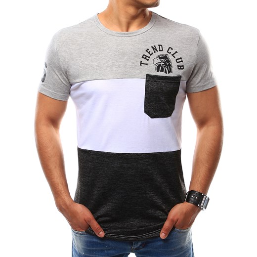 T-shirt męski z nadrukiem szary (rx2437) Dstreet  M 