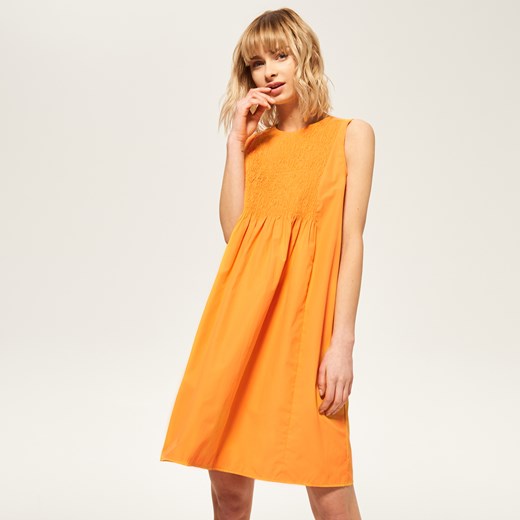 Reserved - Sukienka z zakładkami z przodu - Pomarańczo zolty Reserved 36 
