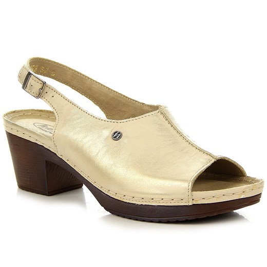 Złote sandały damskie skórzane Helios 223 Helios  37 okazyjna cena ButyRaj.pl 