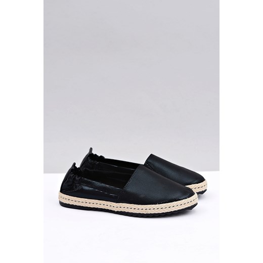 Czarne Damskie Espadryle Tenisówki Slip On Benita szary 38 BUTOSKLEP.PL