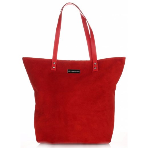 Skórzany ShopperBag Torebka renomowanej marki Vittoria Gotti Made in Italy Czerwona (kolory) Vittoria Gotti czerwony  PaniTorbalska