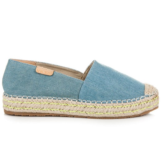 JEANSOWE ESPADRYLKI NA PLATFORMIE Czasnabuty.pl mietowy 36 wyprzedaż  