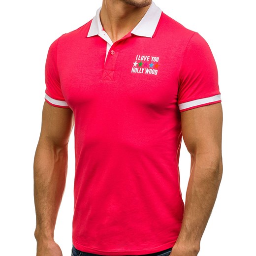 Koszulka polo męska różowa Denley X123  Denley.pl L okazyjna cena  