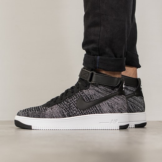 Buty męskie sneakersy Nike Air Force 1 Ultra Flyknit Mid 817420 004 Nike czarny 42,5 okazja sneakerstudio.pl