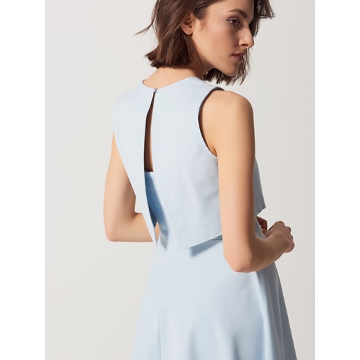 Mohito - Rozkloszowana sukienka ze stylowym żakietem - Niebieski Mohito bezowy 38 