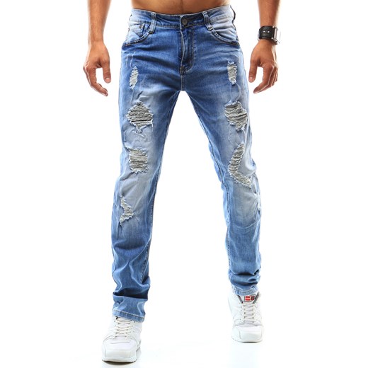 Spodnie jeansowe męskie niebieskie (ux0940)