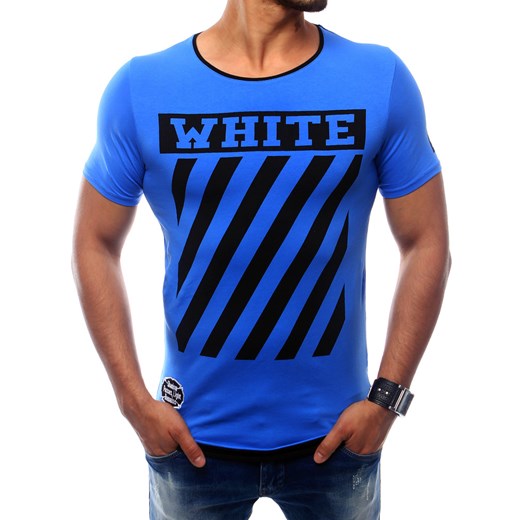 T-shirt męski z nadrukiem niebieski (rx2566) Dstreet  M 