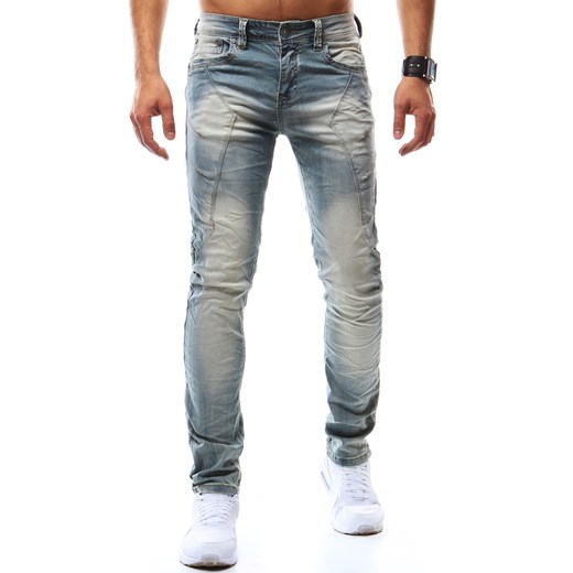 Spodnie jeansowe męskie niebieskie (ux0895)