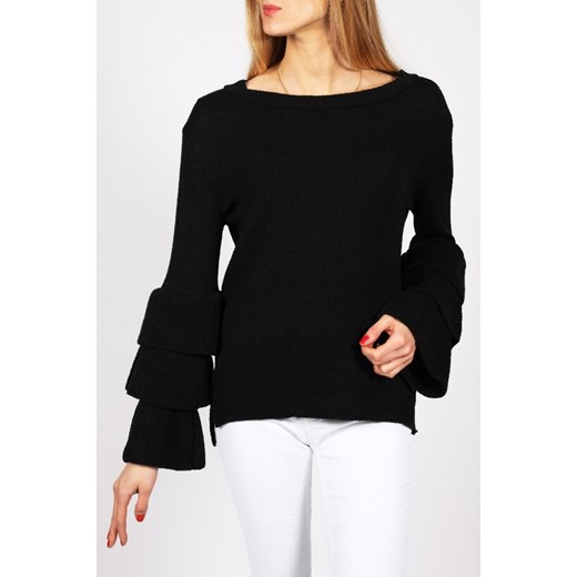 Sweter z rozszerzanymi rękawami FLAMENCO czarny