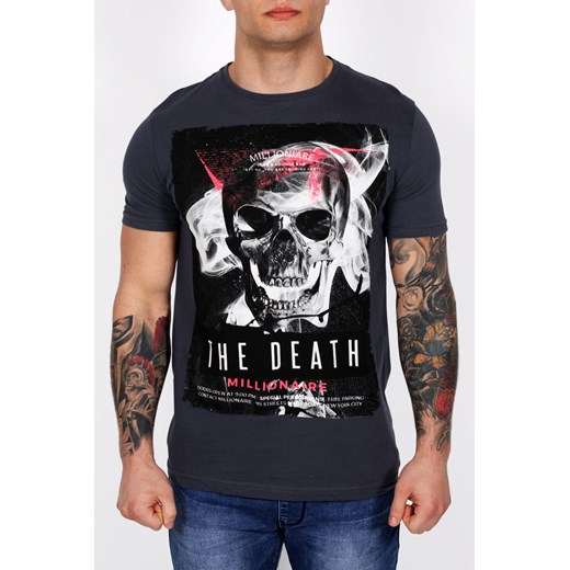 Koszulka z printem THE DEATH grafitowa czarny Exit XL MODOLINE.PL