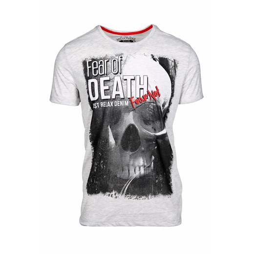Koszulka z printem FEAR OF DEAD szara szary Exit L MODOLINE.PL