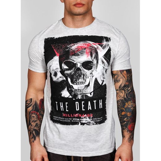 Koszulka z printem THE DEATH szara szary Exit L MODOLINE.PL