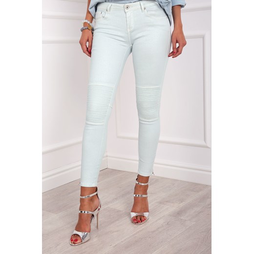 Spodnie jeansowe błyszczące BRILLIANT jasnoniebieskie szary Vaya XL MODOLINE.PL