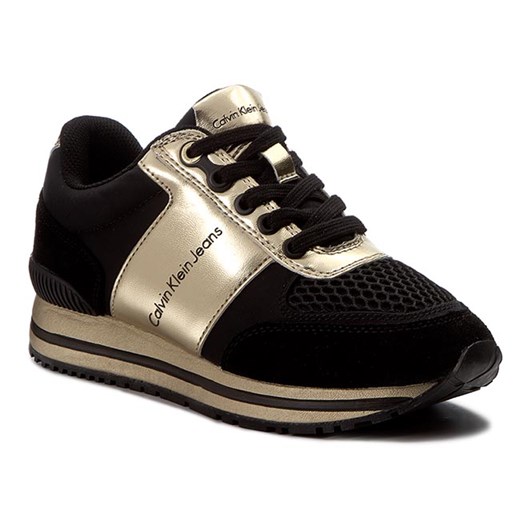 Sneakersy CALVIN KLEIN JEANS - Tanya R0651 Black/Gold czarny Calvin Klein 38 eobuwie.pl