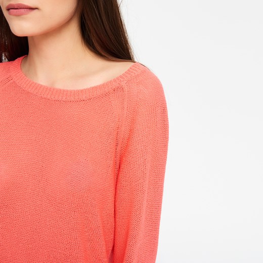 Cropp - Gładki sweter - Pomarańczowy bezowy Cropp L 