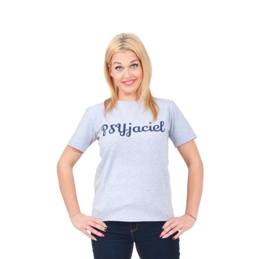 T-SHIRT DAMSKI SZARY PSYjaciel na DaWanda.pl fioletowy Dawanda.pl uniwersalny DaWanda