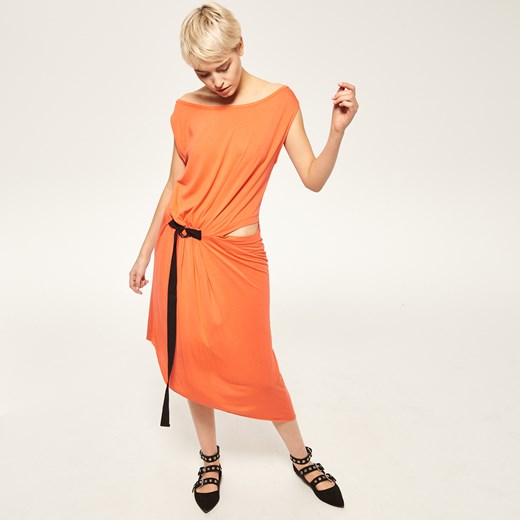 Reserved - Sukienka z paskiem w talii - Pomarańczo pomaranczowy Reserved L;M;S;XS 