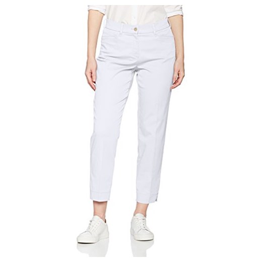 Brax damskie spodnie Mara Sun -  kolorowe fałdy biały (weiss 99)