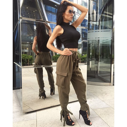SPODNIE Z KIESZENIAMI BOJÓWKI #MUSTHAVE KHAKI zielony Tooshe XS/S Tooshe.pl