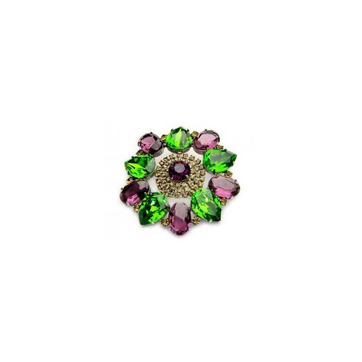 Broszka zielono fioletowa, Swarovski Kiara  uniwersalny Kiara, Sztuczna Biżuteria Jablonex