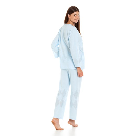 Klasyczna piżama damska w kolorze niebieskim mietowy Revise M okazyjna cena Revise24 