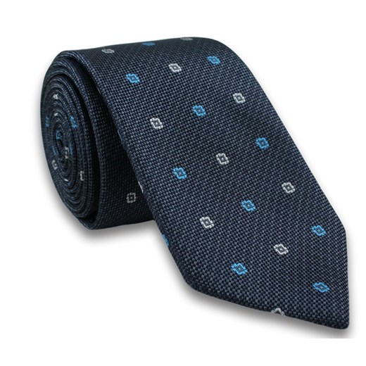 Elegancki Krawat Męski w Kwadraciki - 6,5cm- Chattier, Granatowy, Kolorowy KRCH0888 ze sklepu JegoSzafa.pl w kategorii Krawaty - zdjęcie 37282863