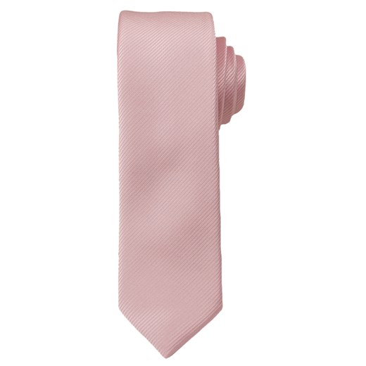 Wąski, Jednolity Krawat Męski, Lśniący - 5 cm - Angelo di Monti, Jasnoróżowy KRADM1198 ze sklepu JegoSzafa.pl w kategorii Krawaty - zdjęcie 37283494