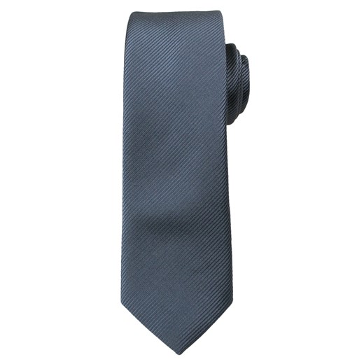 Szaro-Srebrny, Jednokolorowy Krawat ŚLEDŹ - 5 cm - Angelo di Monti, Stalowy KRADM1202
