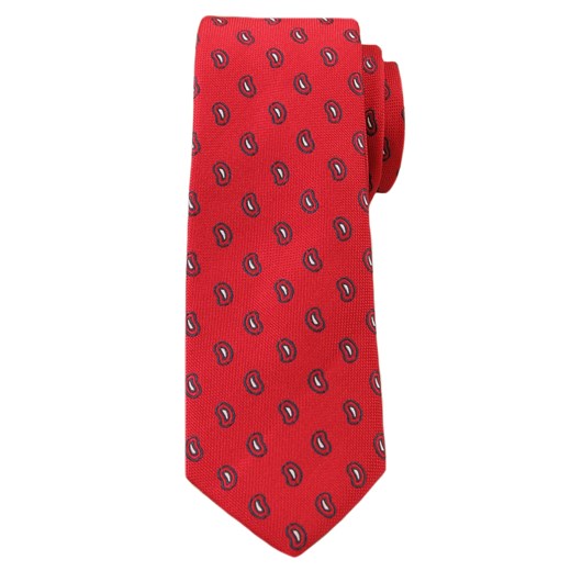 Wyrazisty Krawat Męski w Modny Wzór Paisley -6cm- Angelo di Monti, Czerwony KRADM1211 ze sklepu JegoSzafa.pl w kategorii Krawaty - zdjęcie 37285011