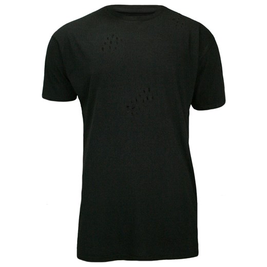 Czarny, Przedłużony T-Shirt (Koszulka) z Dziurami, 100% BAWEŁNA, Brave Soul, Męski TSBRSSS17BENJIblack ze sklepu JegoSzafa.pl w kategorii T-shirty męskie - zdjęcie 37285502