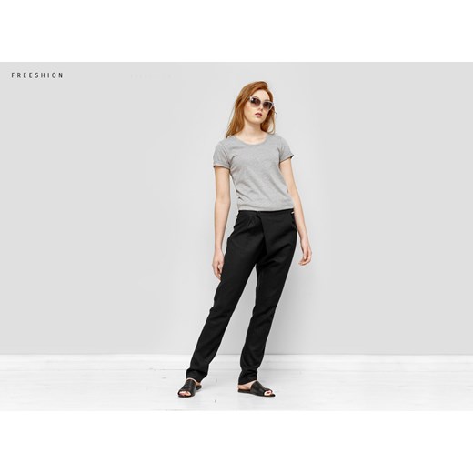 Hannah czarne XS - lniane spodnie Freeshion na DaWanda.pl